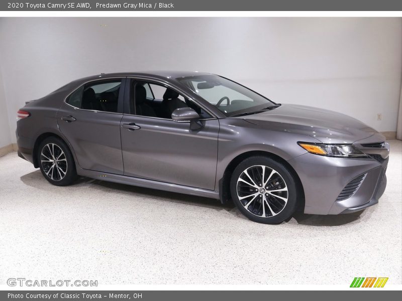 Predawn Gray Mica / Black 2020 Toyota Camry SE AWD