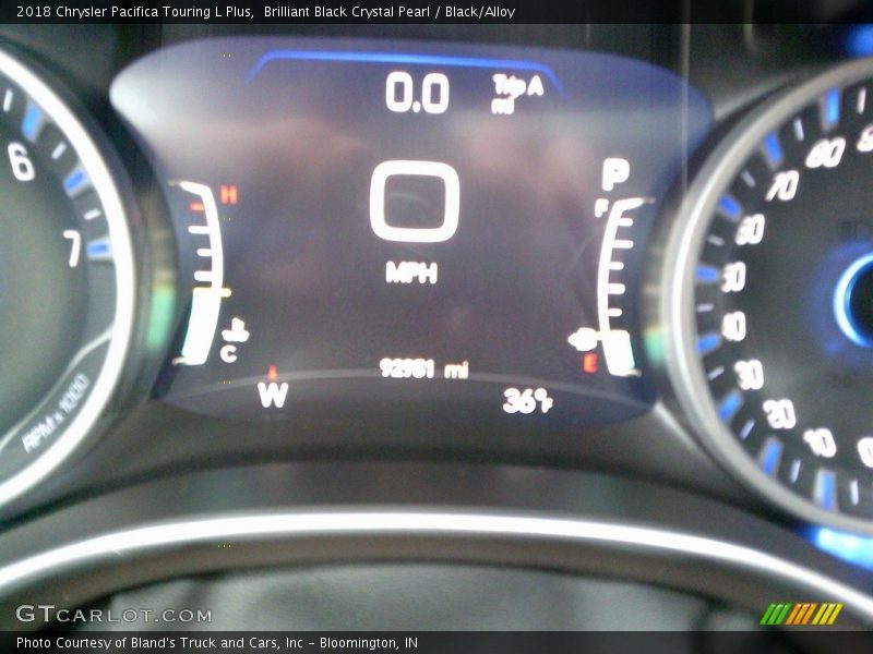 Brilliant Black Crystal Pearl / Black/Alloy 2018 Chrysler Pacifica Touring L Plus