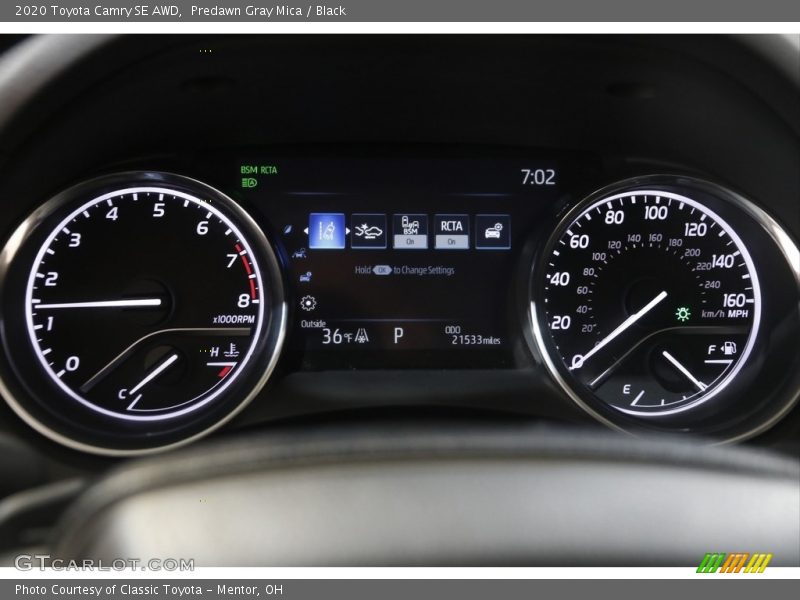 Predawn Gray Mica / Black 2020 Toyota Camry SE AWD