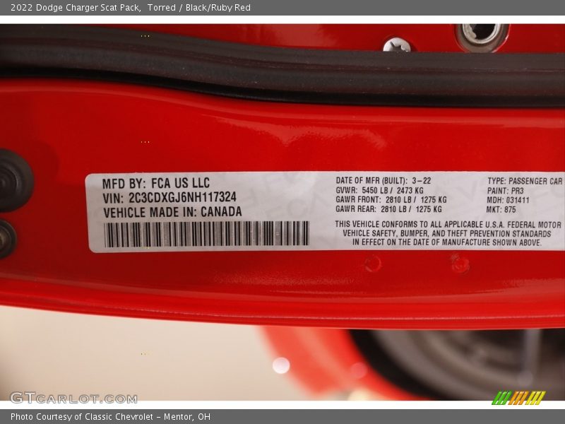 Torred / Black/Ruby Red 2022 Dodge Charger Scat Pack