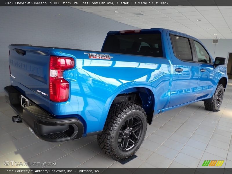 Glacier Blue Metallic / Jet Black 2023 Chevrolet Silverado 1500 Custom Trail Boss Crew Cab 4x4