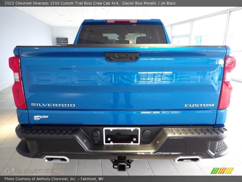 Glacier Blue Metallic / Jet Black 2023 Chevrolet Silverado 1500 Custom Trail Boss Crew Cab 4x4