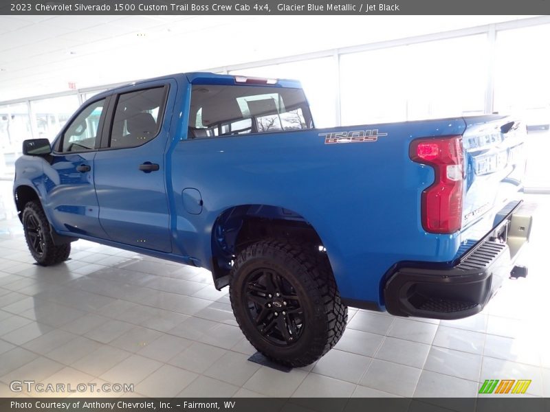 Glacier Blue Metallic / Jet Black 2023 Chevrolet Silverado 1500 Custom Trail Boss Crew Cab 4x4