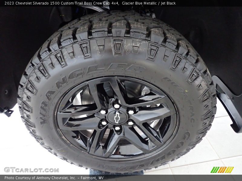 Glacier Blue Metallic / Jet Black 2023 Chevrolet Silverado 1500 Custom Trail Boss Crew Cab 4x4