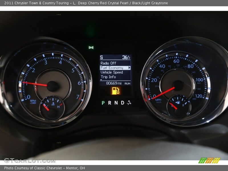 Deep Cherry Red Crystal Pearl / Black/Light Graystone 2011 Chrysler Town & Country Touring - L