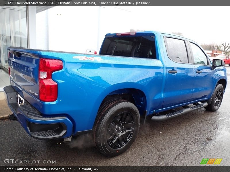 Glacier Blue Metallic / Jet Black 2023 Chevrolet Silverado 1500 Custom Crew Cab 4x4