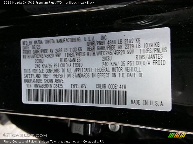 Jet Black Mica / Black 2023 Mazda CX-50 S Premium Plus AWD
