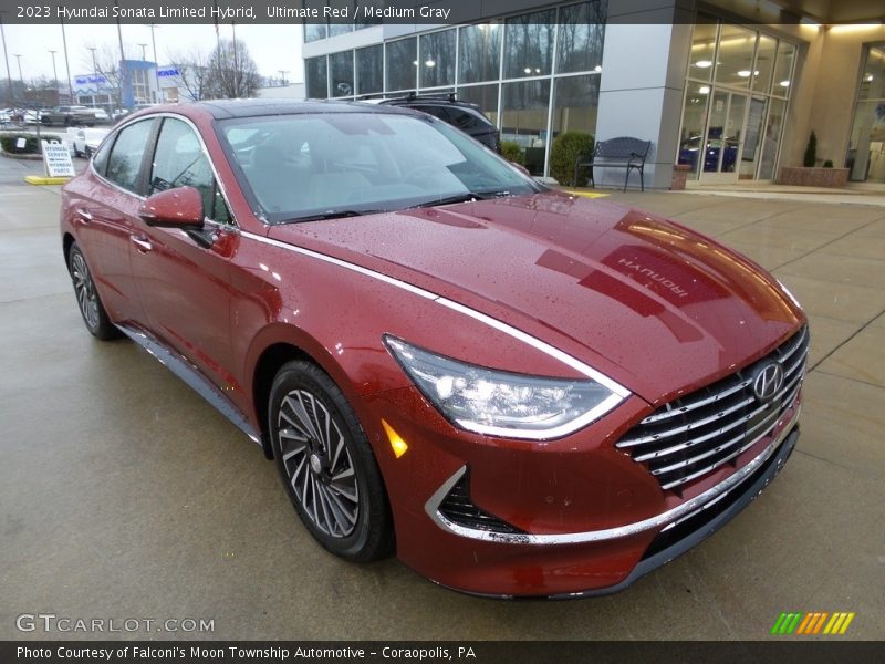 Ultimate Red / Medium Gray 2023 Hyundai Sonata Limited Hybrid