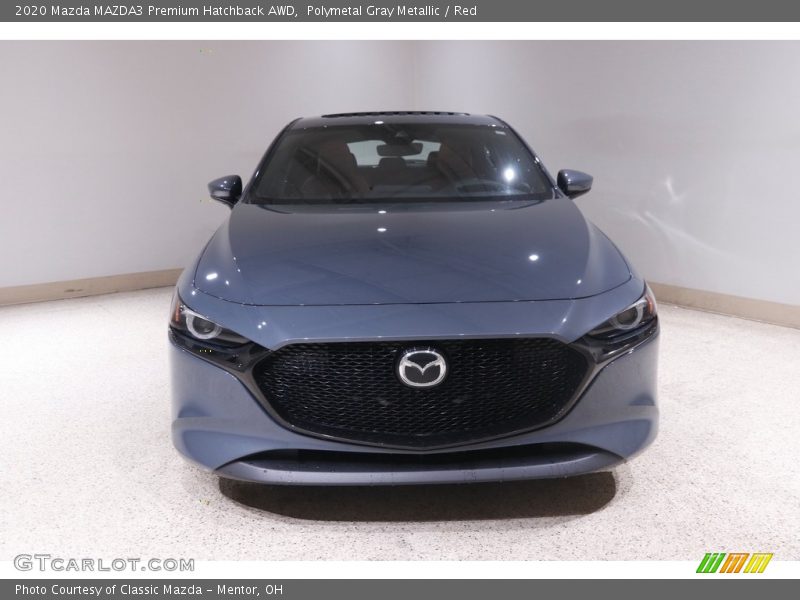 Polymetal Gray Metallic / Red 2020 Mazda MAZDA3 Premium Hatchback AWD