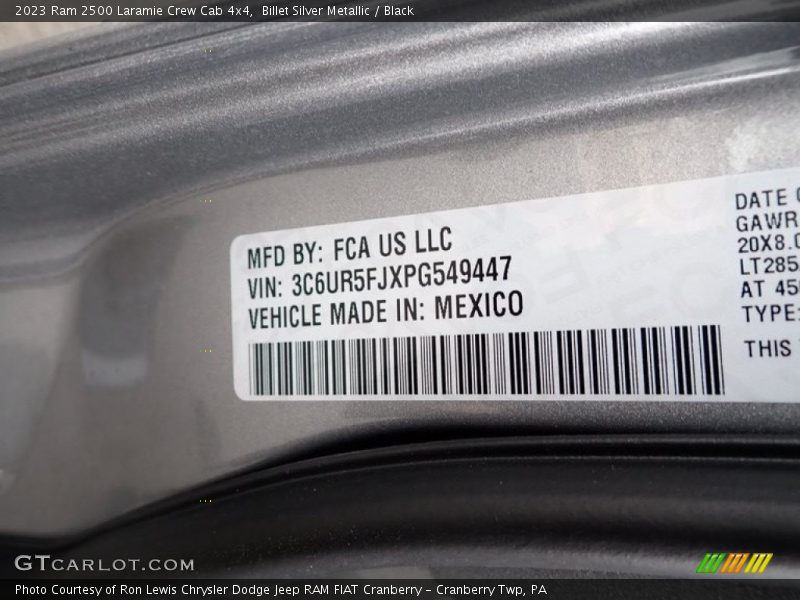 Billet Silver Metallic / Black 2023 Ram 2500 Laramie Crew Cab 4x4