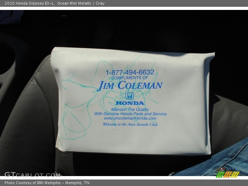 Ocean Mist Metallic / Gray 2010 Honda Odyssey EX-L