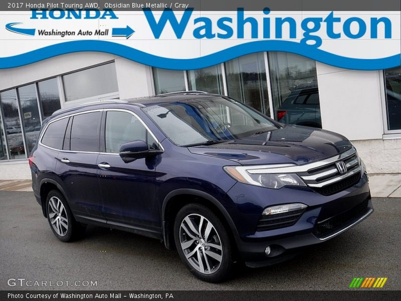 Obsidian Blue Metallic / Gray 2017 Honda Pilot Touring AWD