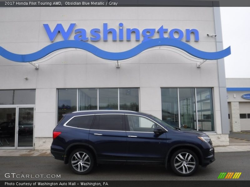 Obsidian Blue Metallic / Gray 2017 Honda Pilot Touring AWD