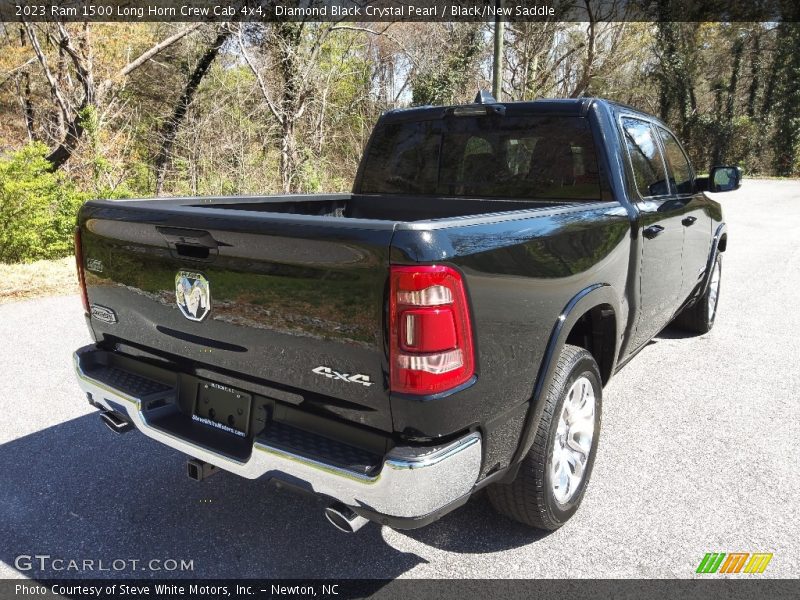 Diamond Black Crystal Pearl / Black/New Saddle 2023 Ram 1500 Long Horn Crew Cab 4x4