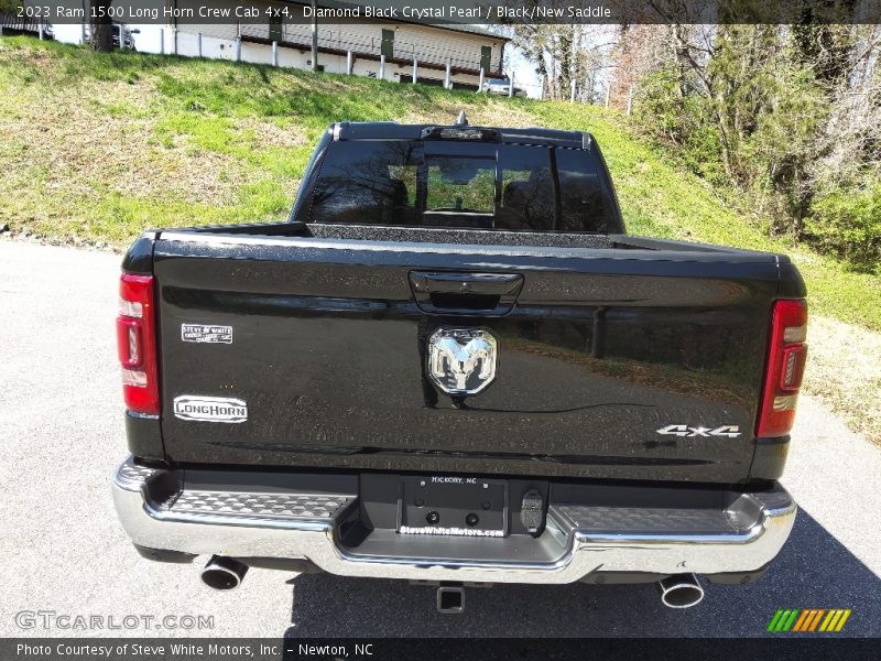 Diamond Black Crystal Pearl / Black/New Saddle 2023 Ram 1500 Long Horn Crew Cab 4x4