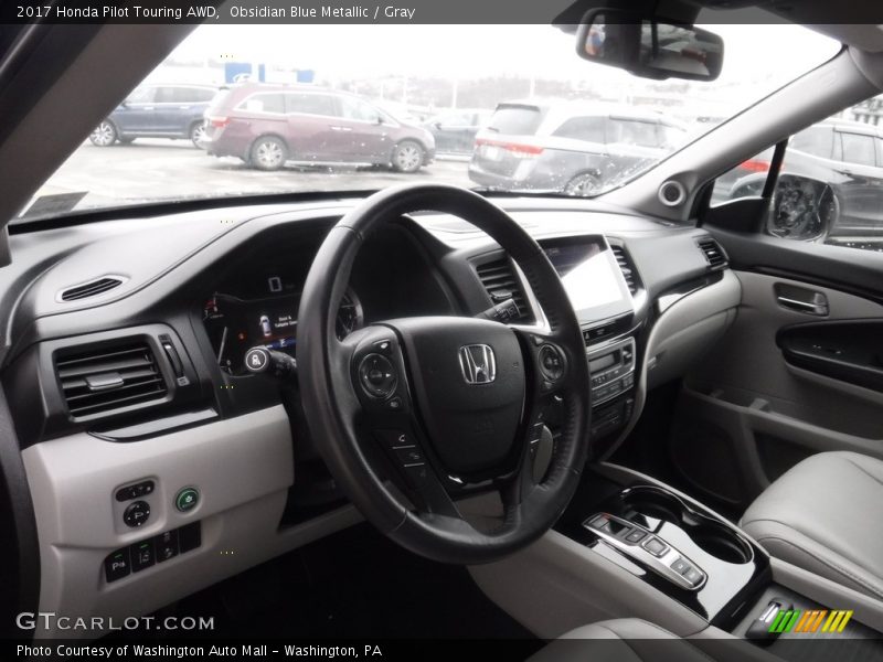 Obsidian Blue Metallic / Gray 2017 Honda Pilot Touring AWD