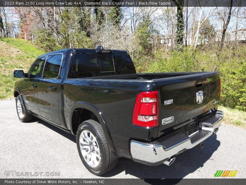 Diamond Black Crystal Pearl / Black/New Saddle 2023 Ram 1500 Long Horn Crew Cab 4x4