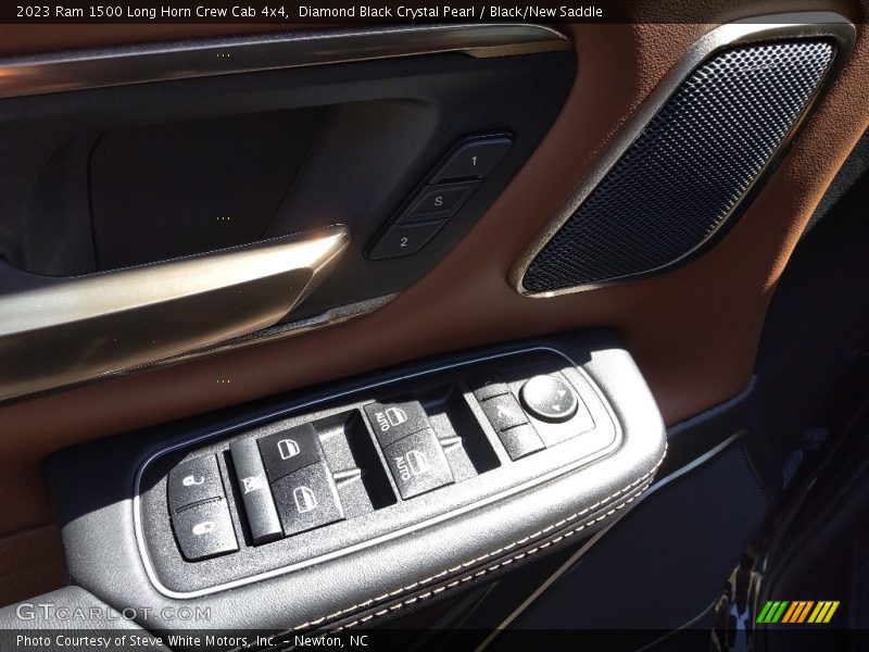 Diamond Black Crystal Pearl / Black/New Saddle 2023 Ram 1500 Long Horn Crew Cab 4x4