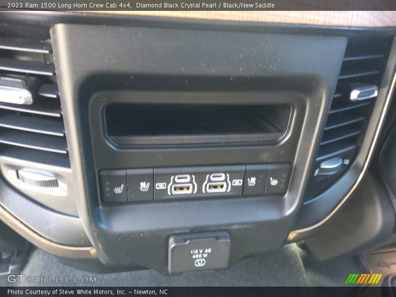 Diamond Black Crystal Pearl / Black/New Saddle 2023 Ram 1500 Long Horn Crew Cab 4x4