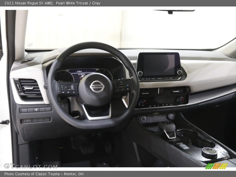 Pearl White Tricoat / Gray 2021 Nissan Rogue SV AWD