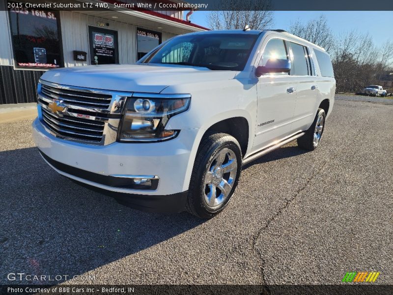 Summit White / Cocoa/Mahogany 2015 Chevrolet Suburban LTZ 4WD