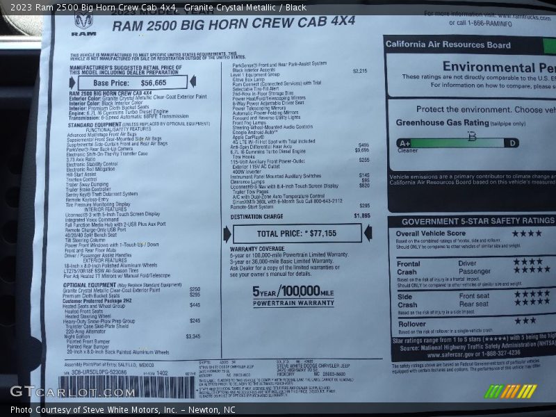 Granite Crystal Metallic / Black 2023 Ram 2500 Big Horn Crew Cab 4x4