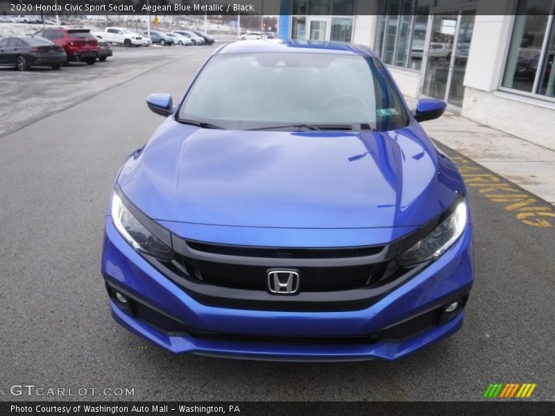 Aegean Blue Metallic / Black 2020 Honda Civic Sport Sedan