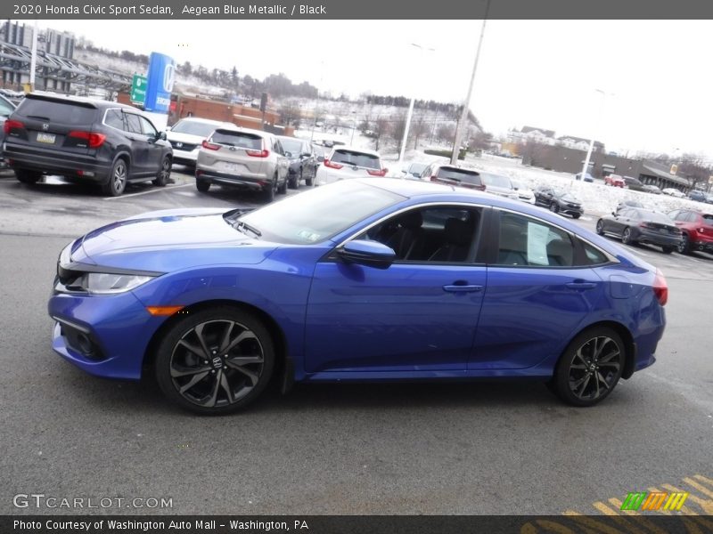 Aegean Blue Metallic / Black 2020 Honda Civic Sport Sedan