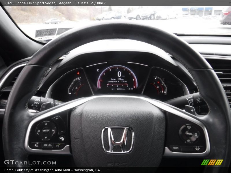 Aegean Blue Metallic / Black 2020 Honda Civic Sport Sedan