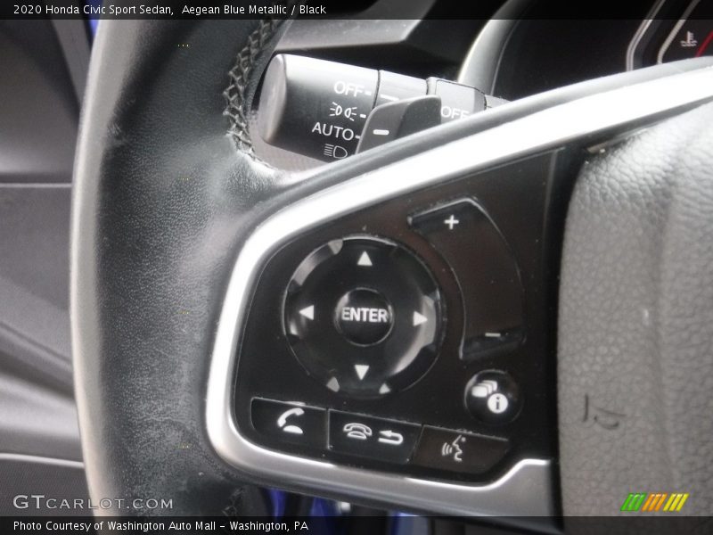 Aegean Blue Metallic / Black 2020 Honda Civic Sport Sedan