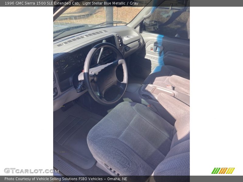 Light Stellar Blue Metallic / Gray 1996 GMC Sierra 1500 SLE Extended Cab