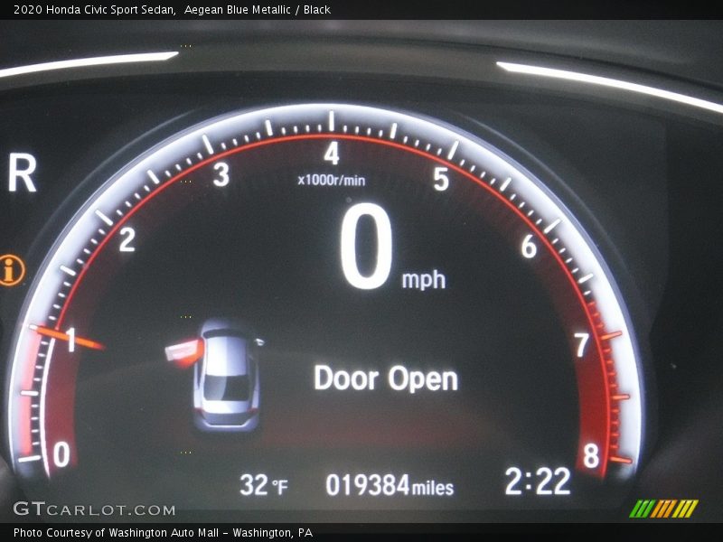 Aegean Blue Metallic / Black 2020 Honda Civic Sport Sedan