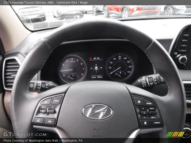 Gemstone Red / Beige 2020 Hyundai Tucson Ultimate AWD