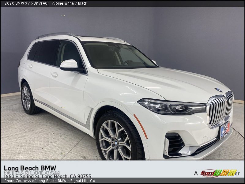 Alpine White / Black 2020 BMW X7 xDrive40i