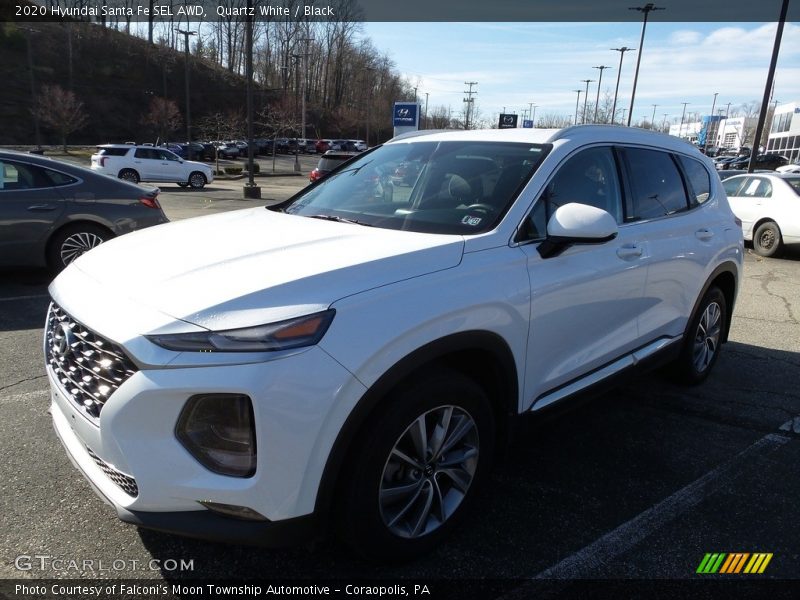 Quartz White / Black 2020 Hyundai Santa Fe SEL AWD