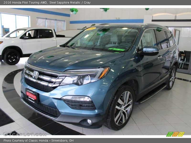 Steel Sapphire Metallic / Gray 2016 Honda Pilot Touring AWD
