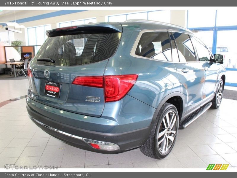 Steel Sapphire Metallic / Gray 2016 Honda Pilot Touring AWD