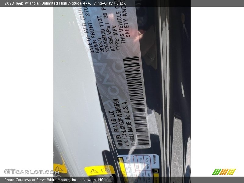Sting-Gray / Black 2023 Jeep Wrangler Unlimited High Altitude 4x4