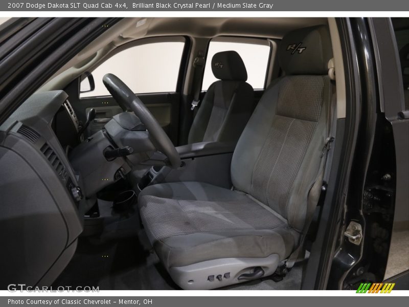 Brilliant Black Crystal Pearl / Medium Slate Gray 2007 Dodge Dakota SLT Quad Cab 4x4