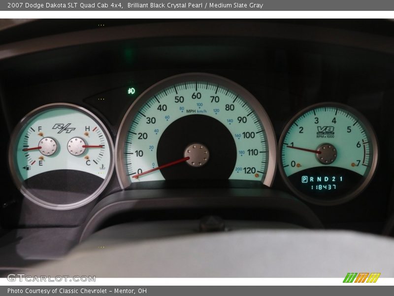 Brilliant Black Crystal Pearl / Medium Slate Gray 2007 Dodge Dakota SLT Quad Cab 4x4