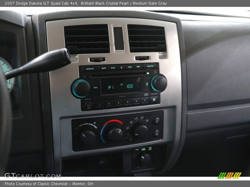 Brilliant Black Crystal Pearl / Medium Slate Gray 2007 Dodge Dakota SLT Quad Cab 4x4