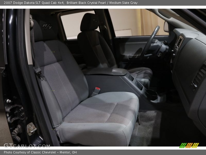 Brilliant Black Crystal Pearl / Medium Slate Gray 2007 Dodge Dakota SLT Quad Cab 4x4