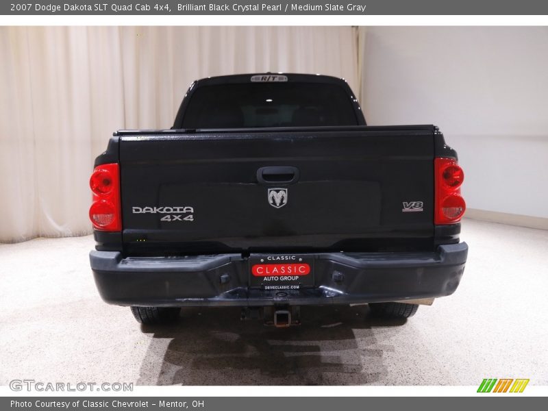 Brilliant Black Crystal Pearl / Medium Slate Gray 2007 Dodge Dakota SLT Quad Cab 4x4