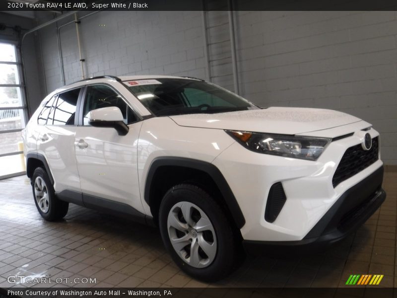 Super White / Black 2020 Toyota RAV4 LE AWD