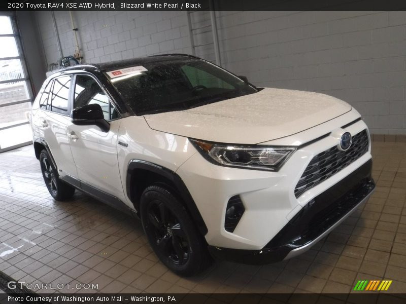 Blizzard White Pearl / Black 2020 Toyota RAV4 XSE AWD Hybrid