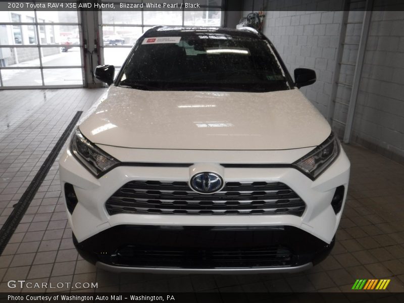 Blizzard White Pearl / Black 2020 Toyota RAV4 XSE AWD Hybrid