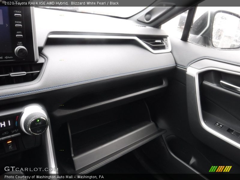 Blizzard White Pearl / Black 2020 Toyota RAV4 XSE AWD Hybrid