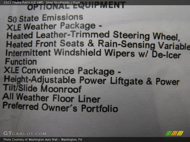 Silver Sky Metallic / Black 2021 Toyota RAV4 XLE AWD