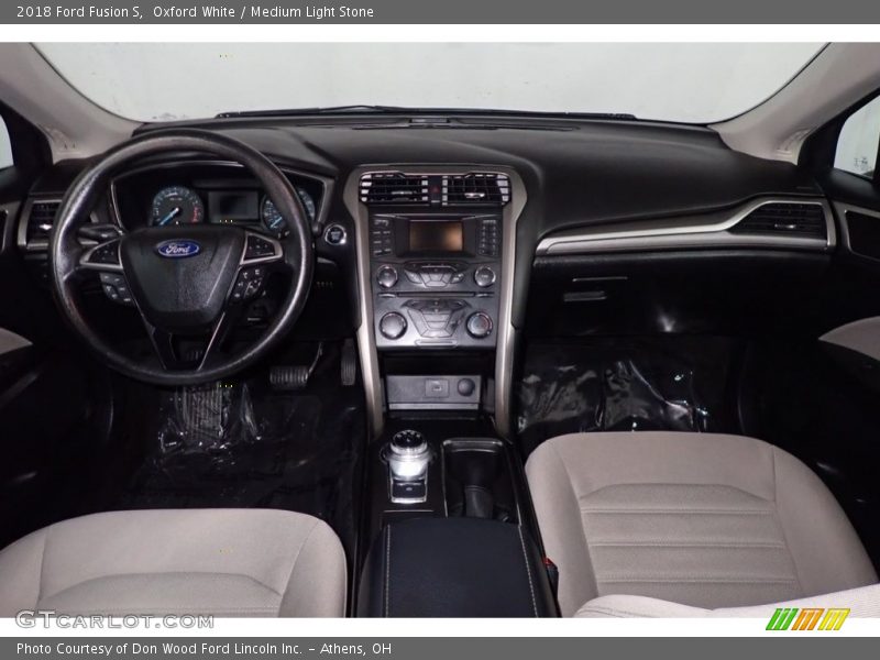 Oxford White / Medium Light Stone 2018 Ford Fusion S