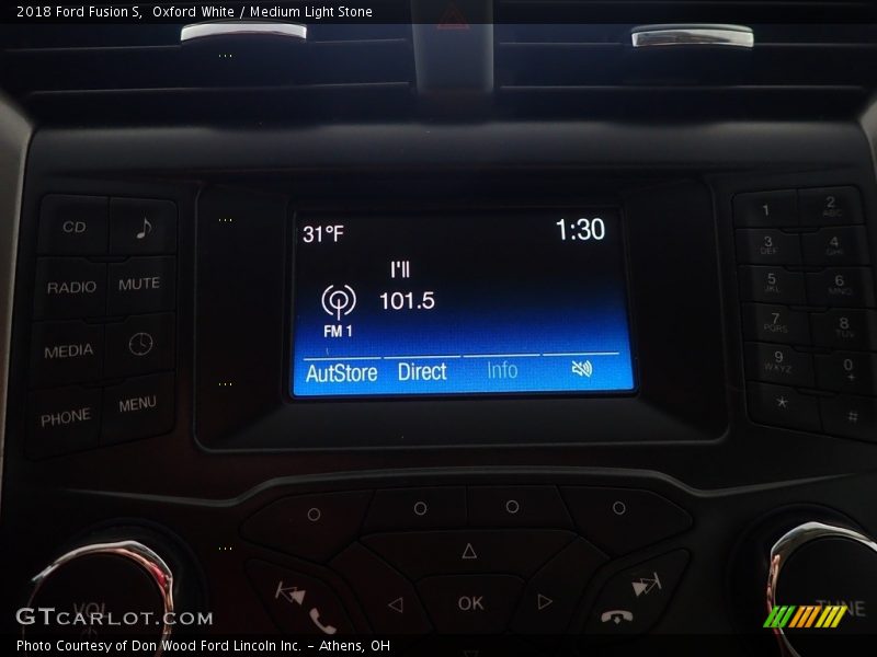 Oxford White / Medium Light Stone 2018 Ford Fusion S